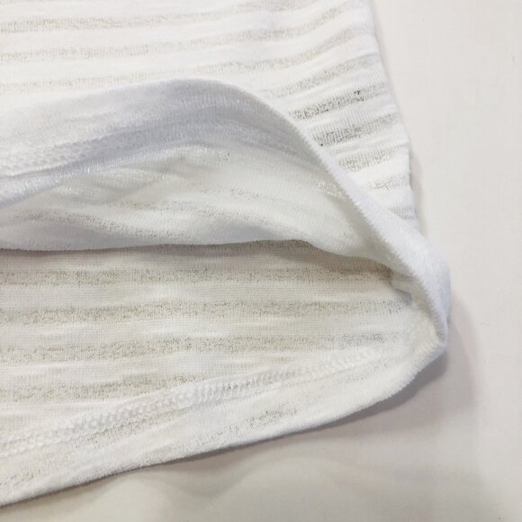 Gap Striped Semi Sheer Lightweight T-shirt Sz L Sleeveless V-Neck Cotton Blend - Picture 8 of 14